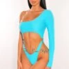 Aqua One Sleeve Cut Out O-Ring High Cut Swimsuit -rehab shop aqua one sleeve cut out o ring high cut swimsuit hot miami styles 243524
