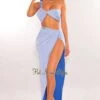 Baby Blue One Shoulder Knotted Slit Skirt Two Piece Set 1 Baby Blue One Shoulder Knotted Slit Skirt Two Piece Set -rehab shop baby blue one shoulder knotted slit skirt two piece set hot miami styles 377270
