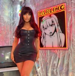 Black Faux Leather Spaghetti Straps Corset Zipper Back Mini Dress -rehab shop black faux leather spaghetti straps corset zipper back mini dress hot miami styles 369437