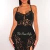 Black Floral Lace Spaghetti Straps Mini Dress 2 Black Floral Lace Spaghetti Straps Mini Dress -rehab shop black floral lace spaghetti straps mini dress hot miami styles 750063