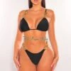 Black Gold Chain Scrunch Butt Bikini 2 Black Gold Chain Scrunch Butt Bikini -rehab shop black gold chain scrunch butt bikini hot miami styles 147057