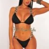 Black Jeweled Tie Up Padded Bikini -rehab shop black jeweled tie up padded bikini hot miami styles 101178