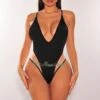 Black Mesh Nude Illusion Spaghetti Strap Deep V Neck Swimsuit -rehab shop black mesh nude illusion spaghetti strap deep v neck swimsuit hot miami styles 335912