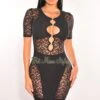 Black Mesh Sheer Button Up Mini Dress -rehab shop black mesh sheer button up mini dress hot miami styles 979240