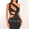 Black One Shoulder Cut Out Mini Dress -rehab shop black one shoulder cut out mini dress hot miami styles 433285