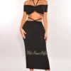 Black Ribbed Knit Halter Off Shoulder Wrap Around Slit Skirt Two Piece Set 2 Black Ribbed Knit Halter Off Shoulder Wrap Around Slit Skirt Two Piece Set -rehab shop black ribbed knit halter off shoulder wrap around slit skirt two piece set hot miami styles 967010