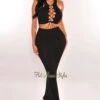 Black Ribbed Sleeveless Lace Up Maxi Skirt Two Piece Set 2 Black Ribbed Sleeveless Lace Up Maxi Skirt Two Piece Set -rehab shop black ribbed sleeveless lace up maxi skirt two piece set hot miami styles 821560