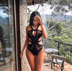 Black Strappy Cut Out Mesh Swimsuit -rehab shop black strappy cut out mesh swimsuit hot miami styles 483040