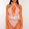 Blush Iridescent Rhinestones Halter Multi Wear Swimsuit -rehab shop blush iridescent rhinestones halter multi wear swimsuit hot miami styles 914461