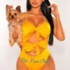 Canary Yellow Double Tie Up Cut Out Swimsuit 1 Canary Yellow Double Tie Up Cut Out Swimsuit -rehab shop canary yellow double tie up cut out swimsuit hot miami styles 623735