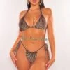 Chocolate Mocha Ribbed Padded Triangle Top Tie Up Bikini -rehab shop chocolate mocha ribbed padded triangle top tie up bikini hot miami styles 692555