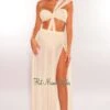 Rehab Cream One Shoulder Cut Out Strappy Slit Maxi Dress -rehab shop cream one shoulder cut out strappy slit maxi dress hot miami styles 261028