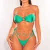 Emerald Padded Bandeau O-Ring Tie Up High Cut Bikini -rehab shop emerald padded bandeau o ring tie up high cut bikini hot miami styles 756173