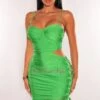 Green Silky Bustier Cut Out Lace Up Mini Dress 2 Green Silky Bustier Cut Out Lace Up Mini Dress -rehab shop green silky bustier cut out lace up mini dress hot miami styles 605757