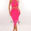 Hot Pink CrissCross Strappy Asymmetrical Ruched Skirt Two Piece Set 2 Hot Pink CrissCross Strappy Asymmetrical Ruched Skirt Two Piece Set -rehab shop hot pink crisscross strappy asymmetrical ruched skirt two piece set hot miami styles 178541