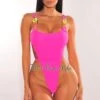 Hot Pink Multi Color Chain Ultra High Cut Swimsuit -rehab shop hot pink multi color chain ultra high cut swimsuit hot miami styles 133718