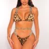 Leopard Print Jeweled Tie Up Padded Scrunch Butt Bikini -rehab shop leopard print jeweled tie up padded scrunch butt bikini hot miami styles 889803