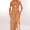 Mocha Crochet Halter Fringe Cover Up Dress 2 Mocha Crochet Halter Fringe Cover Up Dress -rehab shop mocha crochet halter fringe cover up dress hot miami styles 744421