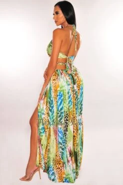Multi Color Print Padded O-Ring Gold Belted Cut Out Double Slit Maxi Dress 5 Multi Color Print Padded O-Ring Gold Belted Cut Out Double Slit Maxi Dress -rehab shop multi color print padded o ring gold belted cut out double slit maxi dress hot miami styles 147650