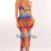 Multi Color Ribbed Halter O-Ring Cut Out Cover Up Slit Dress -rehab shop multi color ribbed halter o ring cut out cover up slit dress hot miami styles 770742