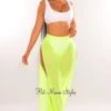 Neon Lime Mesh Sheer High Waist Double Slit Cover Up Pants -rehab shop neon lime mesh sheer high waist double slit cover up pants hot miami styles 470344