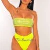 Neon Yellow Silver Rhinestone Bandeau High Waist Bikini -rehab shop neon yellow silver rhinestone bandeau high waist bikini hot miami styles 233891