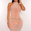 Nude Sheer Mesh Rhinestone Halter Mini Dress -rehab shop nude sheer mesh rhinestone halter mini dress hot miami styles 381475
