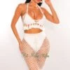 Off White Crochet Halter Fringe Hem Skirt Two Piece Set Cover Up -rehab shop off white crochet halter fringe hem skirt two piece set cover up hot miami styles 439880