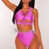 Orchid Lace Up Underboob High Waist Bikini -rehab shop orchid lace up underboob high waist bikini hot miami styles 563868