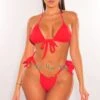 Red Butterfly Chain Padded Triangle Top Tie Up Bikini -rehab shop red butterfly chain padded triangle top tie up bikini hot miami styles 936838