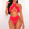 Red Halter Underwire CrissCross Tie Up Scrunch Butt Bikini -rehab shop red halter underwire crisscross tie up scrunch butt bikini hot miami styles 661201