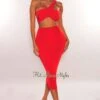 Red Ribbed Shimmery One Shoulder Ruched Back Skirt Two Piece Set 2 Red Ribbed Shimmery One Shoulder Ruched Back Skirt Two Piece Set -rehab shop red ribbed shimmery one shoulder ruched back skirt two piece set hot miami styles 663696