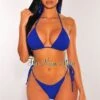 Royal Blue Ribbed Triangle Adjustable Thong Bikini -rehab shop royal blue ribbed triangle adjustable thong bikini hot miami styles 467680