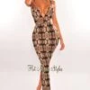 Snake Print Spaghetti Strap Sweetheart Maxi Dress -rehab shop snake print spaghetti strap sweetheart maxi dress hot miami styles 533768