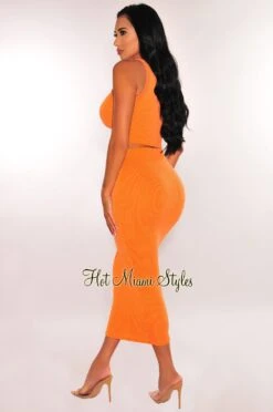Tangerine Ribbed Racerback Skirt Two Piece Set 5 Tangerine Ribbed Racerback Skirt Two Piece Set -rehab shop tangerine ribbed racerback skirt two piece set hot miami styles 358408