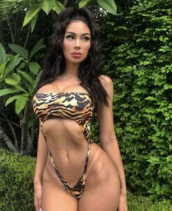 Tiger Strapless Cut Out Swimsuit 7 Tiger Strapless Cut Out Swimsuit -rehab shop tiger strapless cut out swimsuit hot miami styles 954479