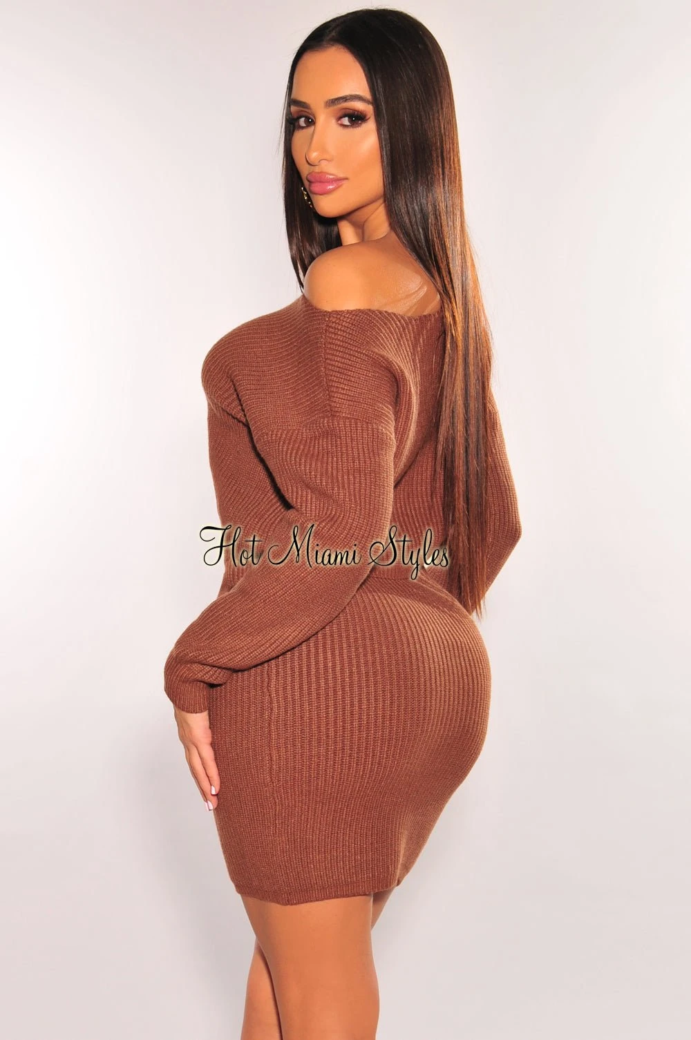 Toffee Ribbed Knit Sweater High Waist Skirt Two Piece Set 4 Toffee Ribbed Knit Sweater High Waist Skirt Two Piece Set - Image 2