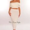White Cable Knit Off Shoulder Skirt Two Piece Set 1 White Cable Knit Off Shoulder Skirt Two Piece Set -rehab shop white cable knit off shoulder skirt two piece set hot miami styles 625119