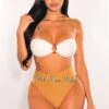 White Caramel Crochet Bandeau O-Ring High Cut Bikini -rehab shop white caramel crochet bandeau o ring high cut bikini hot miami styles 739275
