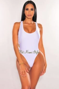 White Gold Chain Scoop Neck Crisscross Swimsuit -rehab shop white gold chain scoop neck crisscross swimsuit hot miami styles 810413