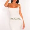 White Gold Chain Straps Cut Out Strappy Back Mini Dress -rehab shop white gold chain straps cut out strappy back mini dress hot miami styles 545364