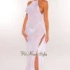 White Halter Open Back Double Slit Cover Up Dress -rehab shop white halter open back double slit cover up dress hot miami styles 499578