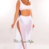 White Mesh Sheer High Waist Double Slit Cover Up Pants -rehab shop white mesh sheer high waist double slit cover up pants hot miami styles 323739