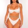 White Ribbed Padded Spaghetti Straps Underwire Bikini -rehab shop white ribbed padded spaghetti straps underwire bikini hot miami styles 913697
