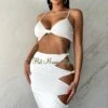 White Spaghetti Strap V Knotted Cut Out Skirt Two Piece Set 1 White Spaghetti Strap V Knotted Cut Out Skirt Two Piece Set -rehab shop white spaghetti strap v knotted cut out skirt two piece set hot miami styles 297052