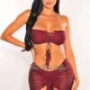 Wine Crochet Bandeau Lace Up Bikini Tie Up Skirt Three Piece Set 2 Wine Crochet Bandeau Lace Up Bikini Tie Up Skirt Three Piece Set -rehab shop wine crochet bandeau lace up bikini tie up skirt three piece set hot miami styles 266155