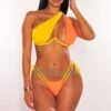 Yellow Tangerine Underwire Lace Up Back Thong Bikini -rehab shop yellow tangerine underwire lace up back thong bikini hot miami styles 144972