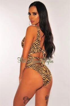 Zebra Cut Out Wrap Swimsuit 8 Zebra Cut Out Wrap Swimsuit -rehab shop zebra cut out wrap swimsuit hot miami styles 163020